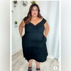 Plus Off the Shoulder Midi Dress